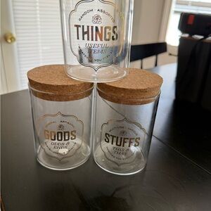 Glass and Cork Desk Organizer Jars